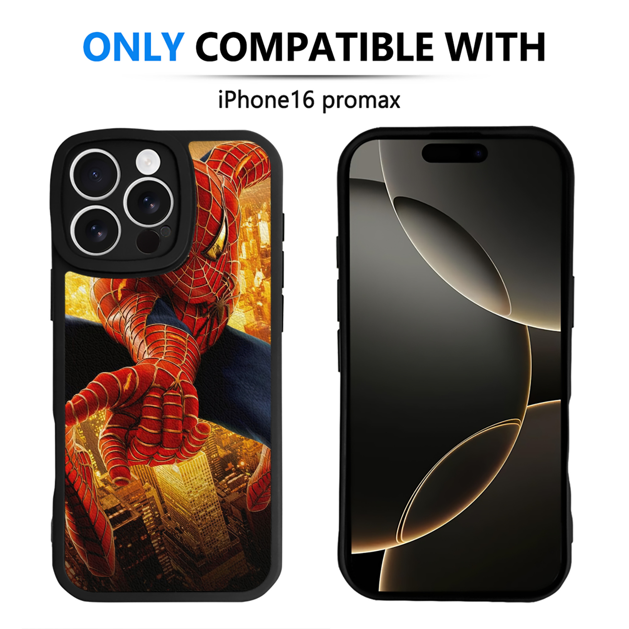 （画像用） Spider Man スパイダーマン 【iPhone 16シリーズ対応】シリコンスマホケース（レザー調） 材質：シリコン